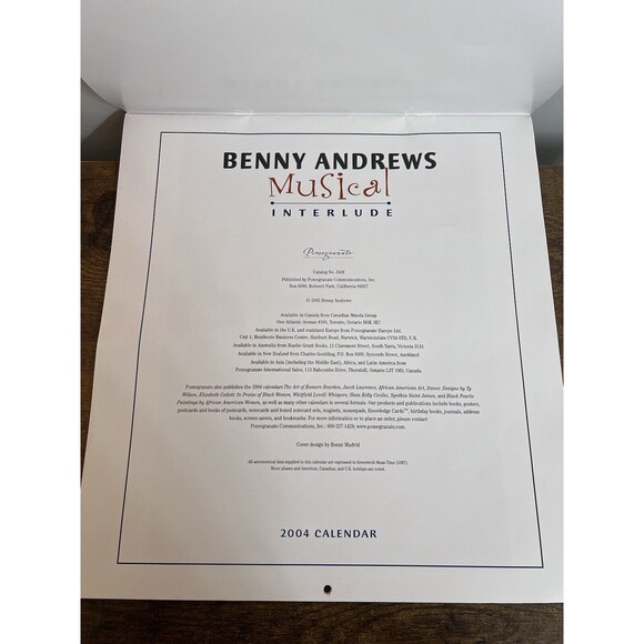 African American Black Jazz Blues Wall Calendar 2004 Art Prints Benny Andrews - Picture 3 of 10